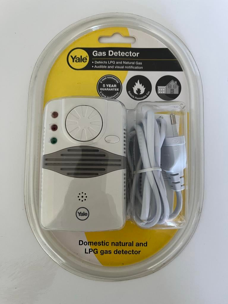 Yale Gasdetector - LPG & Aardgas Melder, Ophalen of Verzenden, Nieuw, Detector, Sensor of Melder, Overige soorten