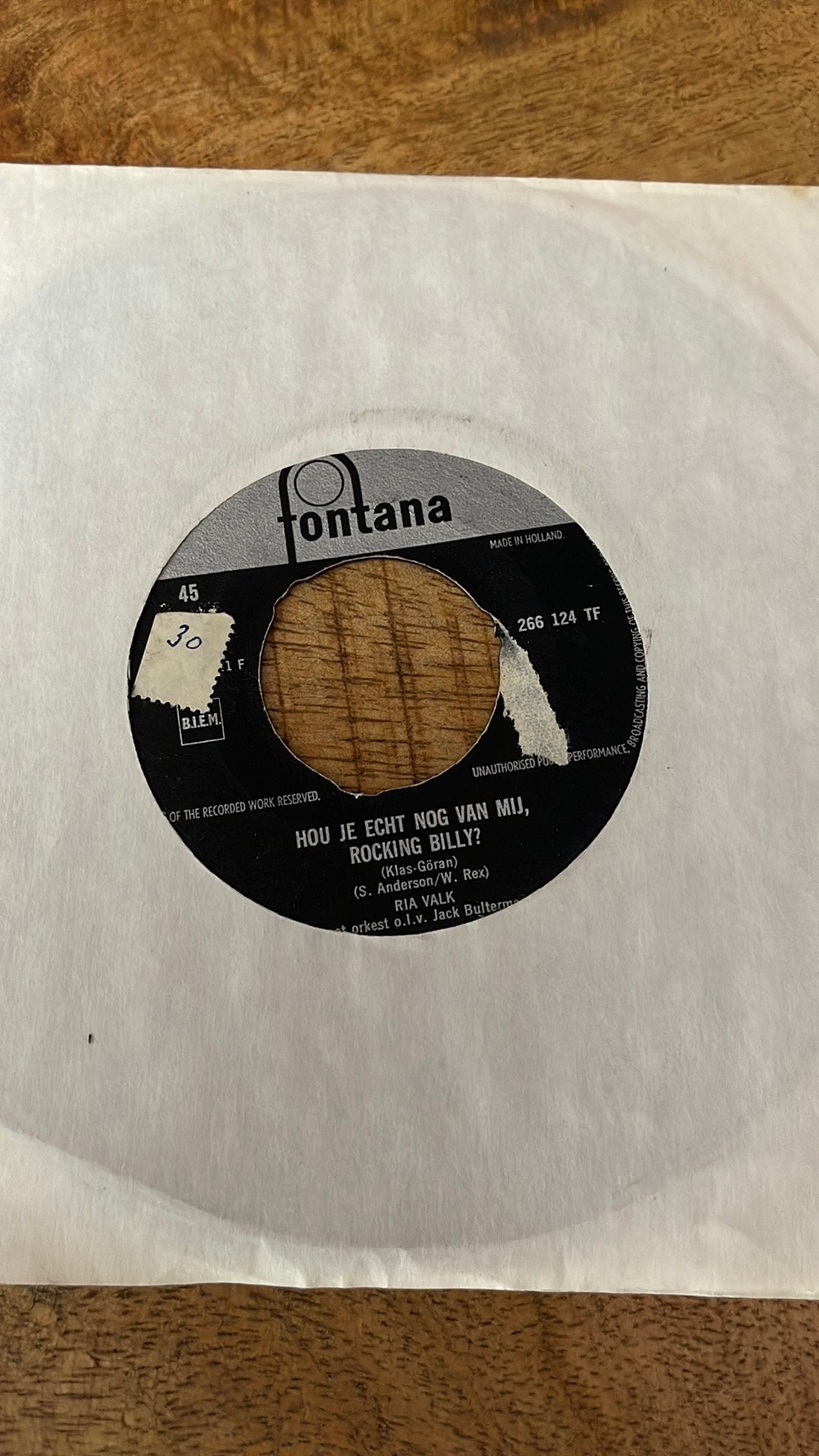 Hou je echt nog van mij rocking billy Ria valk singel, Ophalen of Verzenden, Zo goed als nieuw, Nederlandstalig