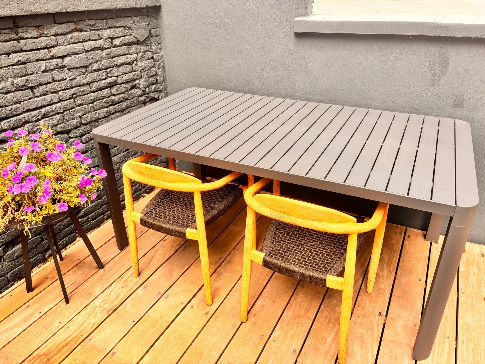 Bizzotto uitschuifbare tuintafel 180/220x100cm, Ophalen, Gebruikt, Rechthoekig, Aluminium