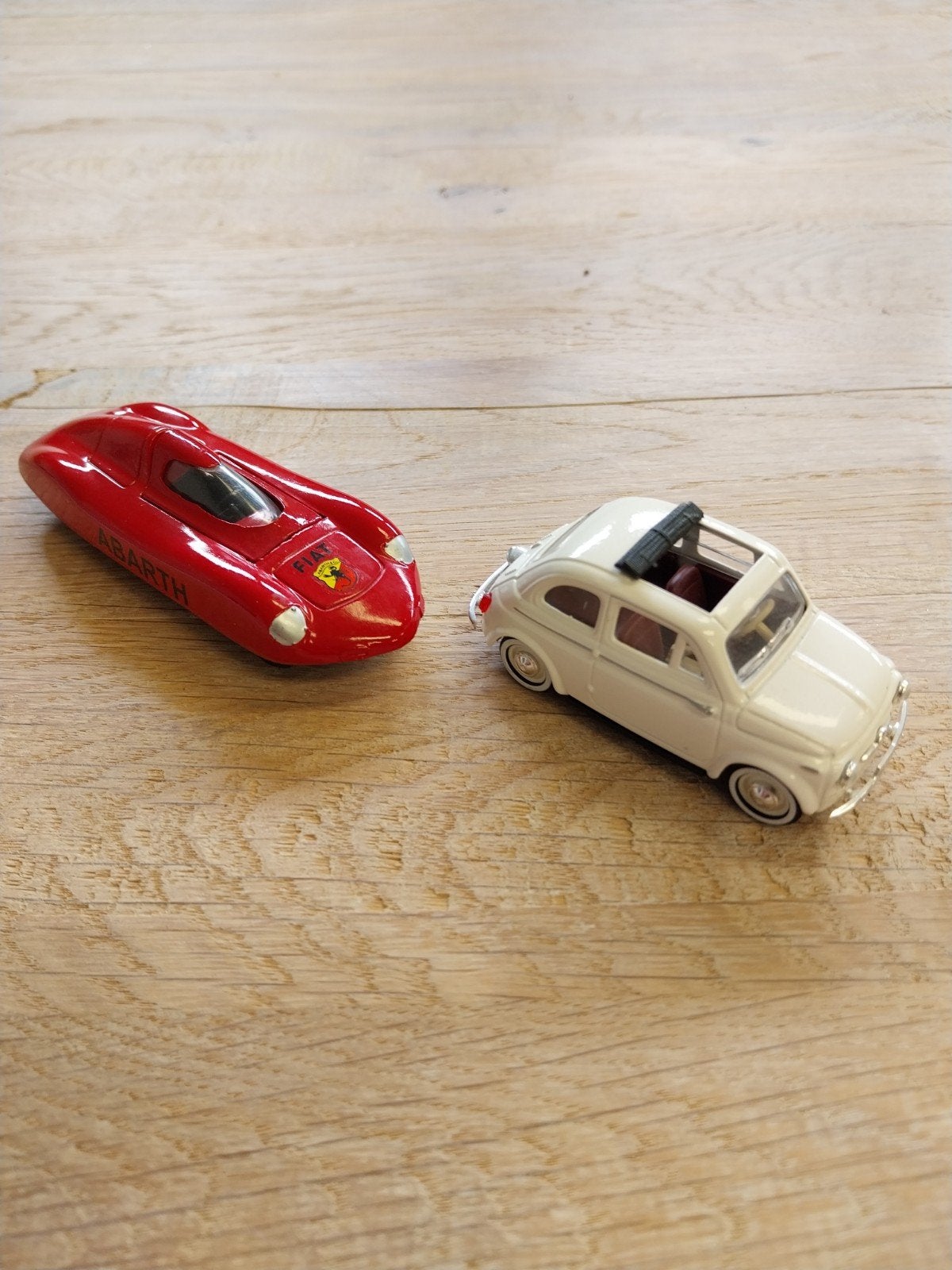 Modelauto's Fiat: Fiat 500 1957 en Fiat Abarth, Overige merken, Gebruikt, Auto, 1:32 tot 1:50