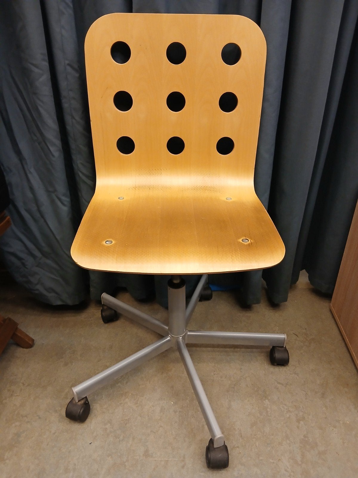 IKEA houten bureaustoel met 9 gaten, Ophalen, Gebruikt, Bureaustoel