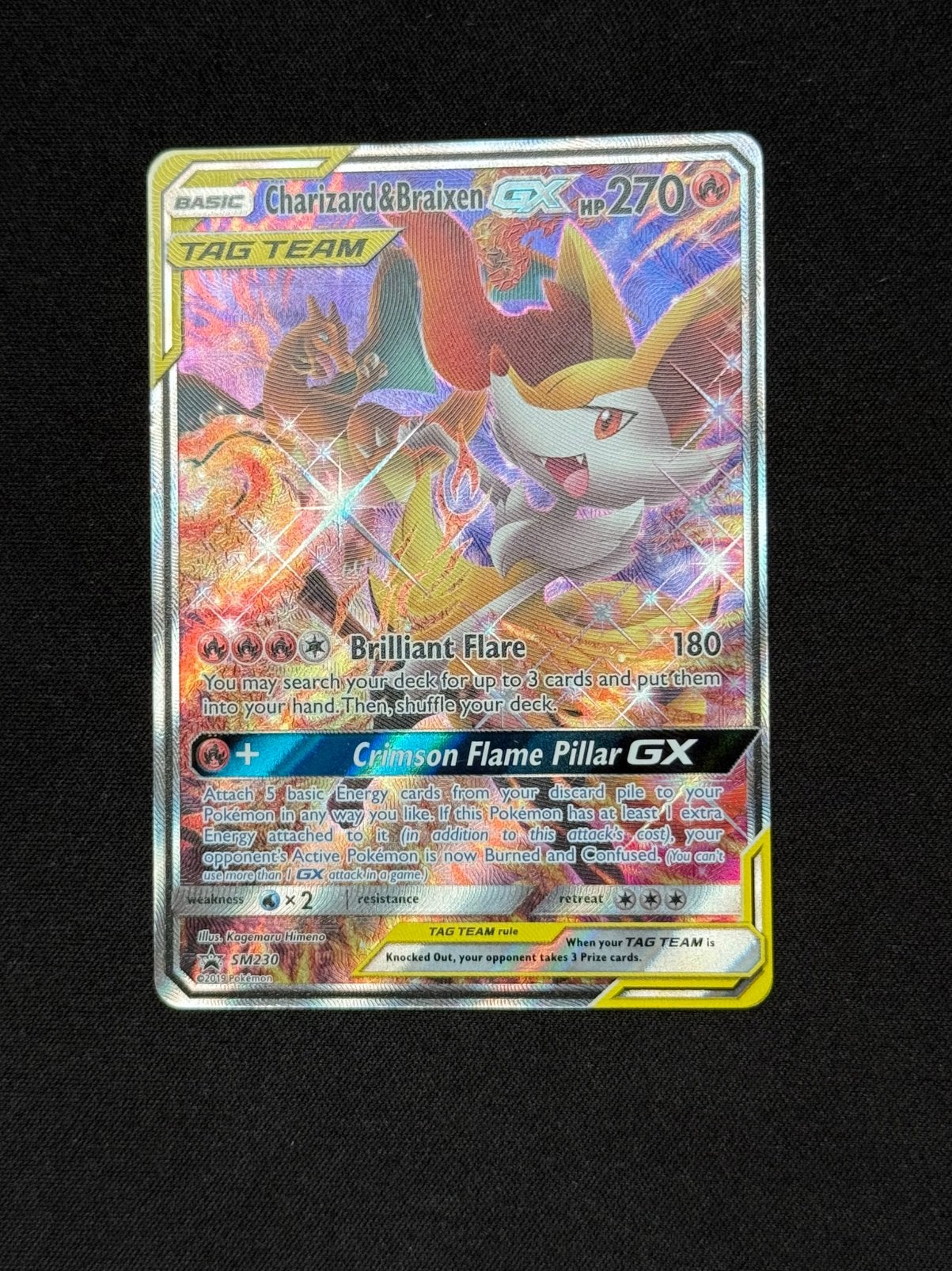 Charizard & Braixen GX SM230, Ophalen of Verzenden, Losse kaart