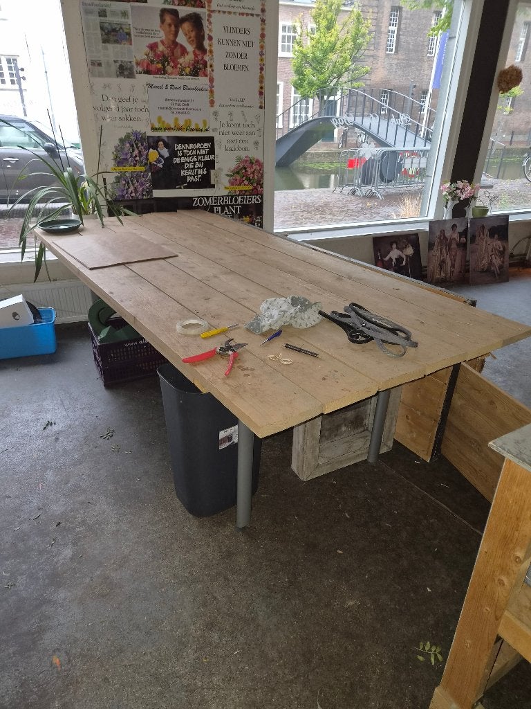 Gratis Tafel, Huis en Inrichting, Tafels | Eettafels, Gebruikt, 100 tot 150 cm, 200 cm of meer, Rechthoekig