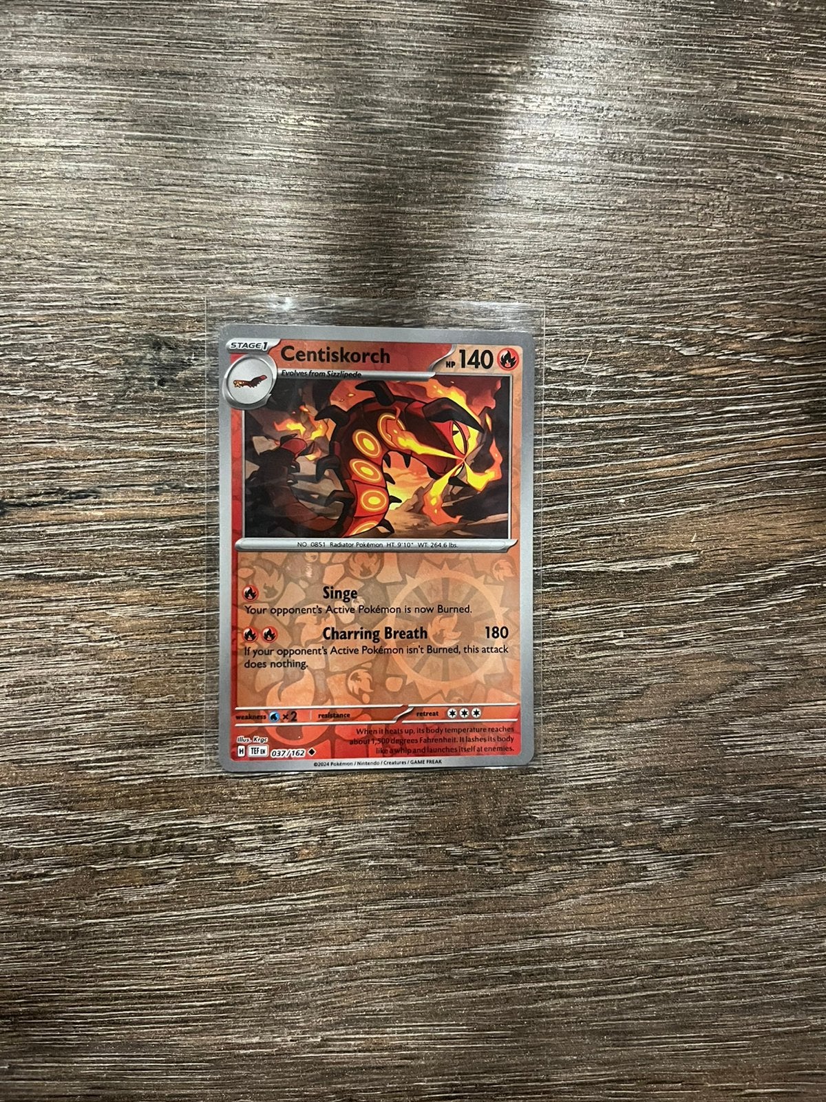 Centiskorch TEF 037/162 reverse holo, Ophalen of Verzenden, Zo goed als nieuw