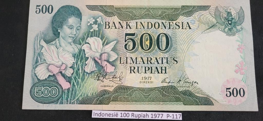 Indonesische 500 Rupiah 1977 P-117  zeer Fraai Bankbiljet, Ophalen of Verzenden, Zuidoost-Azië, Losse munt