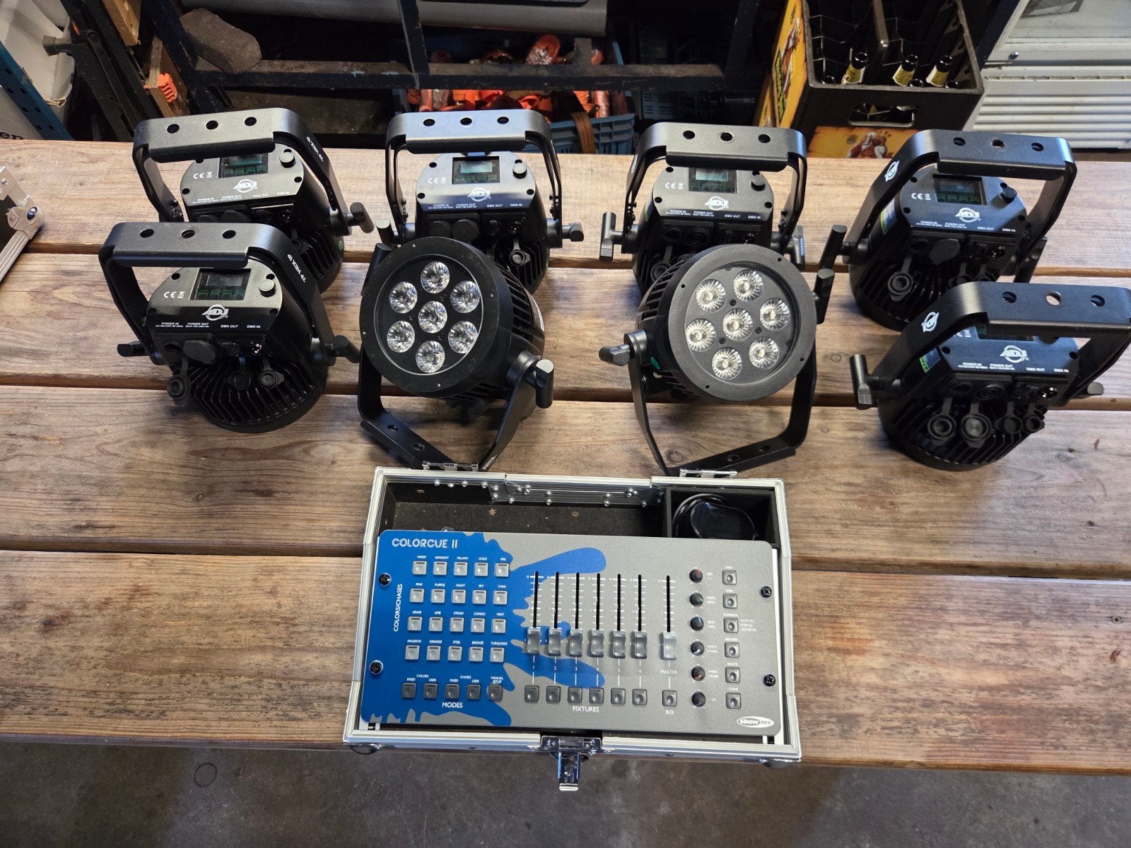 ADJ LED Parren Set met Showtec Colorcue II Controller, Ophalen, Zo goed als nieuw