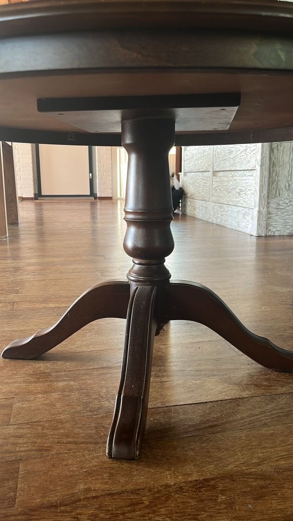 antieke ronde houten salontafel, Ophalen, Gebruikt, 50 tot 100 cm, Rond