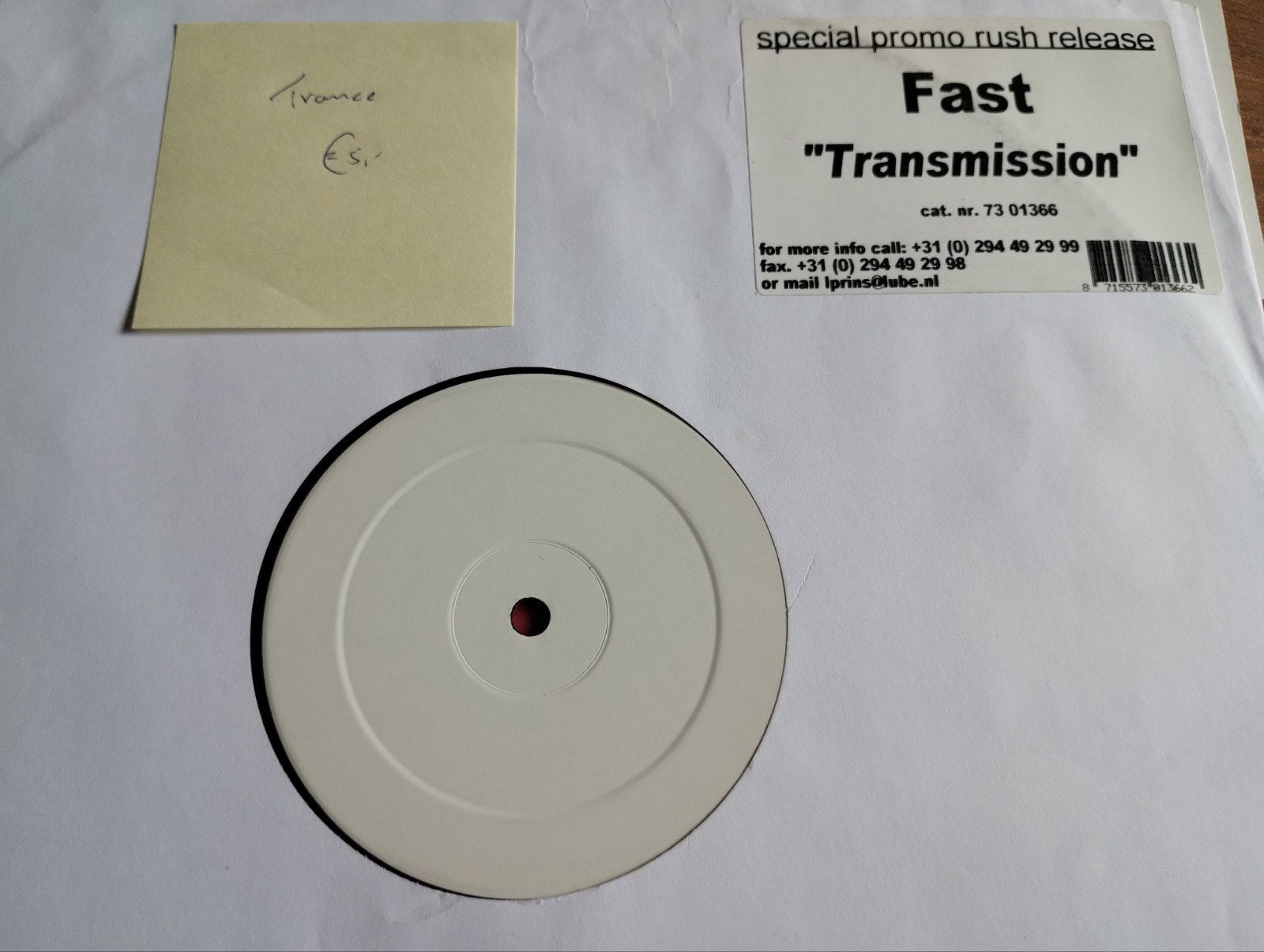 Fast - Transmission (Special Promo Rush Release) 12" vinyl, Cd's en Dvd's, Vinyl | Dance en House, Gebruikt, Trance, LP, Originele persing