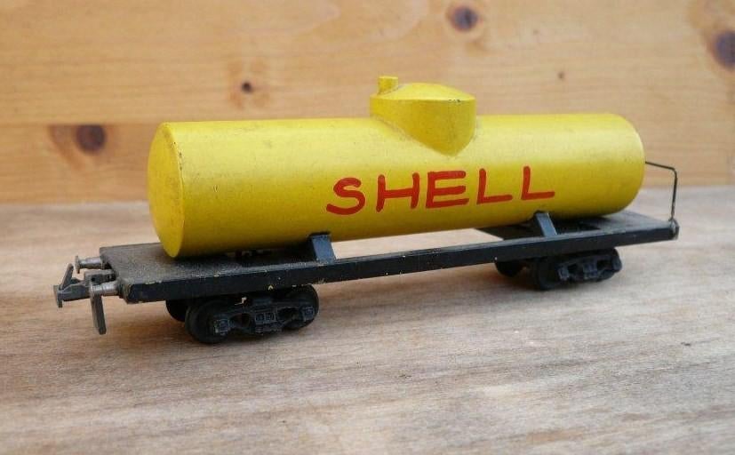 homemade Shell ketelwagen jaren 50. 2 rail gelijkstroom., Overige merken, Gebruikt, Gelijkstroom of Wisselstroom, Wagon