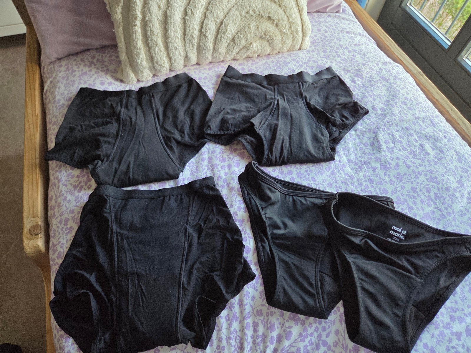 Moi et Marie menstruatie ondergoed en zwembroeken - 5 stuks, Moi et Marie, Ophalen, Zwart, Broekje of Short