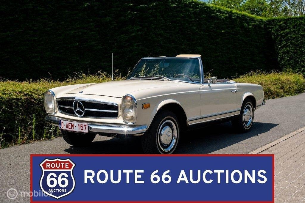 Mercedes-Benz 230 SL Pagode | 1966 | Route 66 Auctions, Overige carrosserieën, Zwart, Mercedes-Benz, Bedrijf