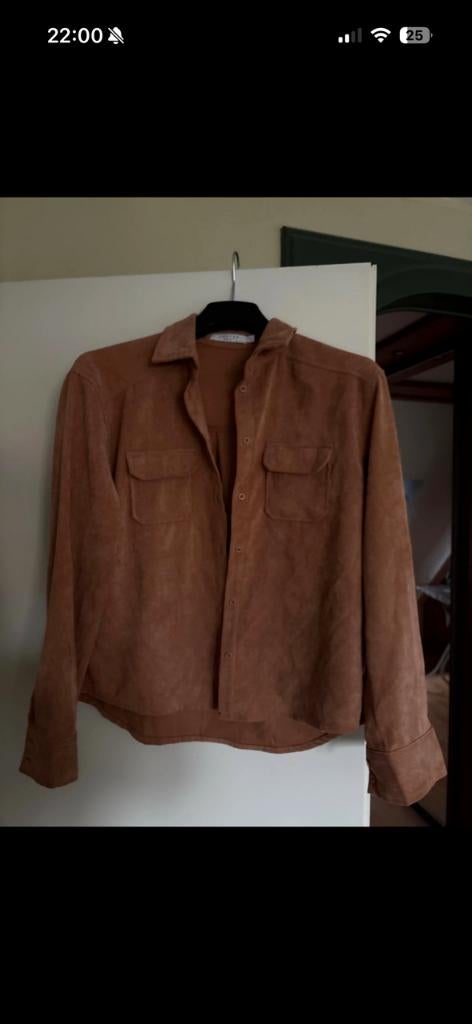 Costes blouse middenbruin ribstof met lange mouw maat S, Kleding | Dames, Maat 38/40 (M), Bruin, Ophalen of Verzenden, Zo goed als nieuw