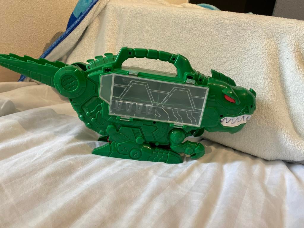 Dino auto opberger - Handige speelgoedkoffer, Ophalen of Verzenden, Gebruikt
