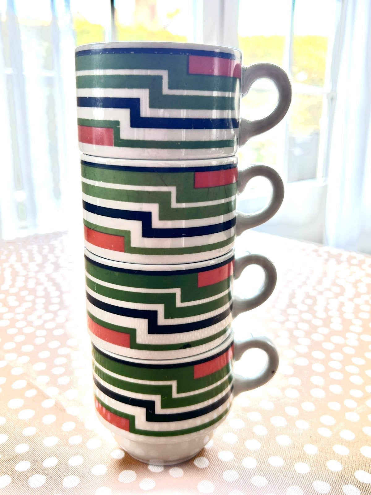 Unieke Vintage 70s Espressoset • Monopoli & Mosa/Seltmann, Ophalen of Verzenden, Zo goed als nieuw, Overige stijlen, Kop(pen) en/of Schotel(s)