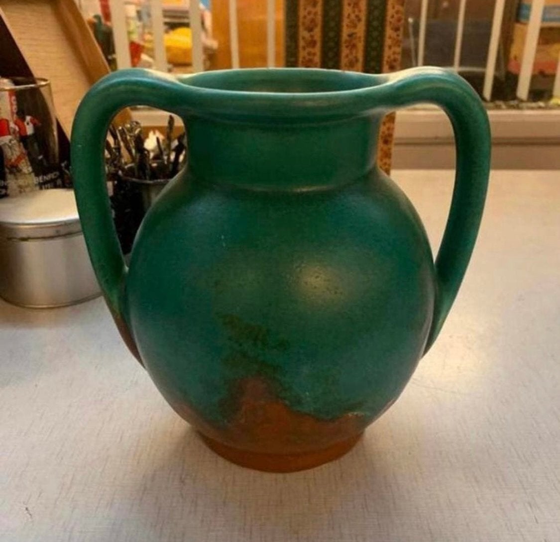 Vaas mooie groene keramieken Engelse vaas jaren 60., Antiek en Kunst, Ophalen of Verzenden