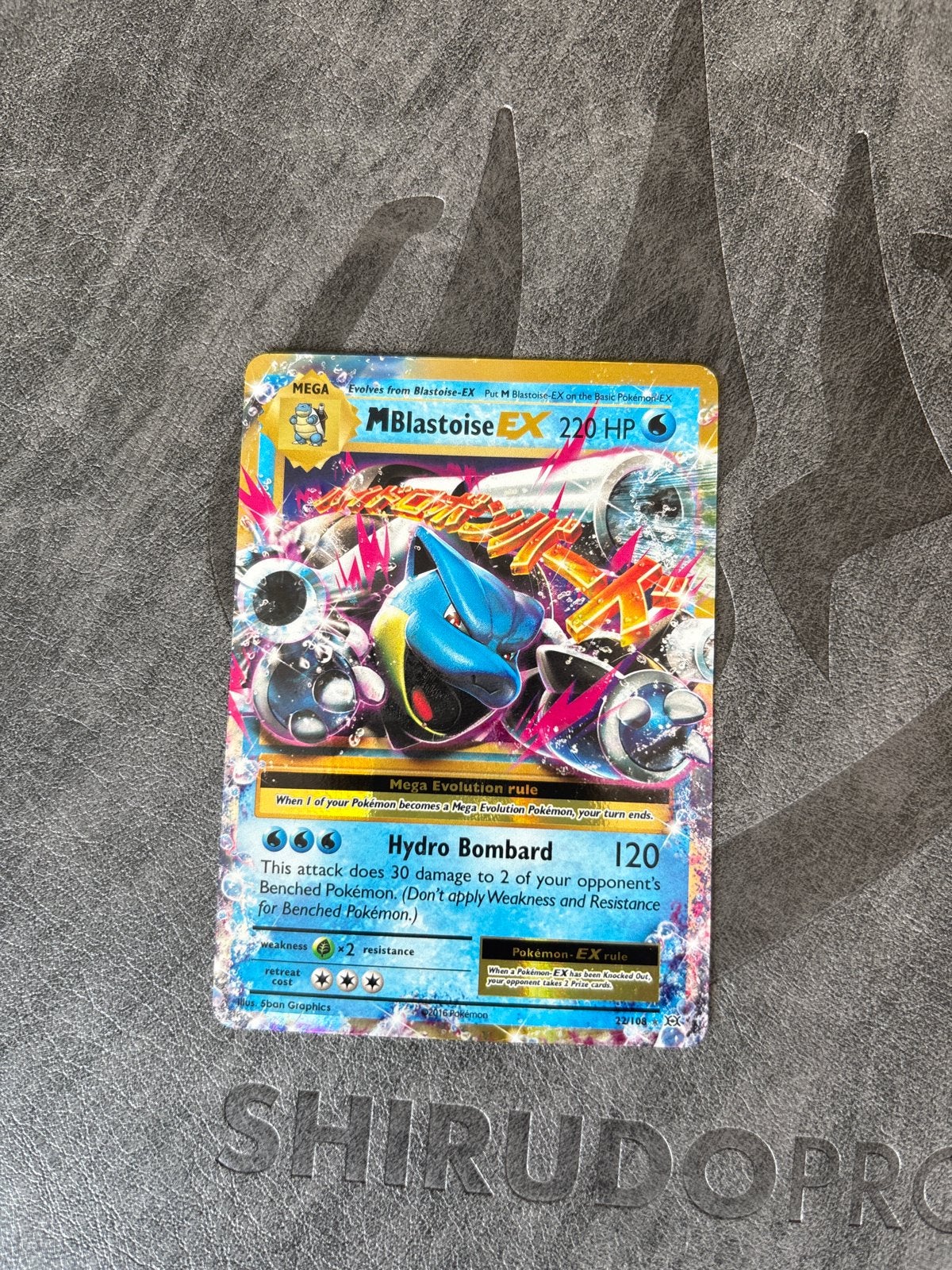 M Blastoise EX Pokémon Kaart - Zeldzaam en Krachtig, Verzenden, Zo goed als nieuw, Losse kaart