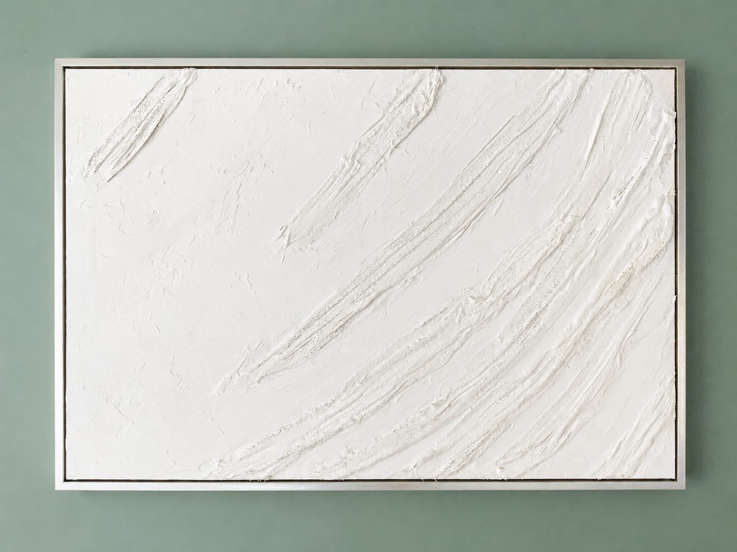 Schilderij Japandi stijl 60x90 cm met zilverkleurige lijst, Ophalen