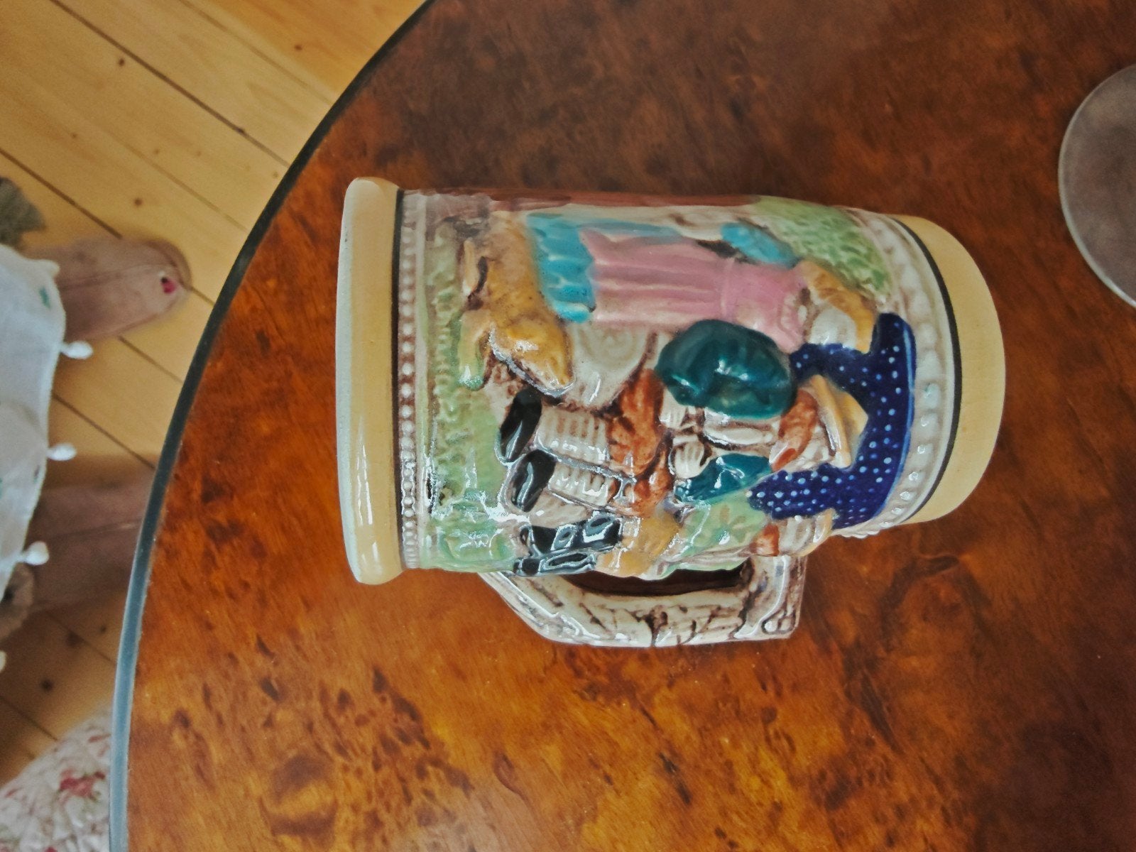 Vintage Bierpul met Reliëfdecoratie, Ophalen of Verzenden