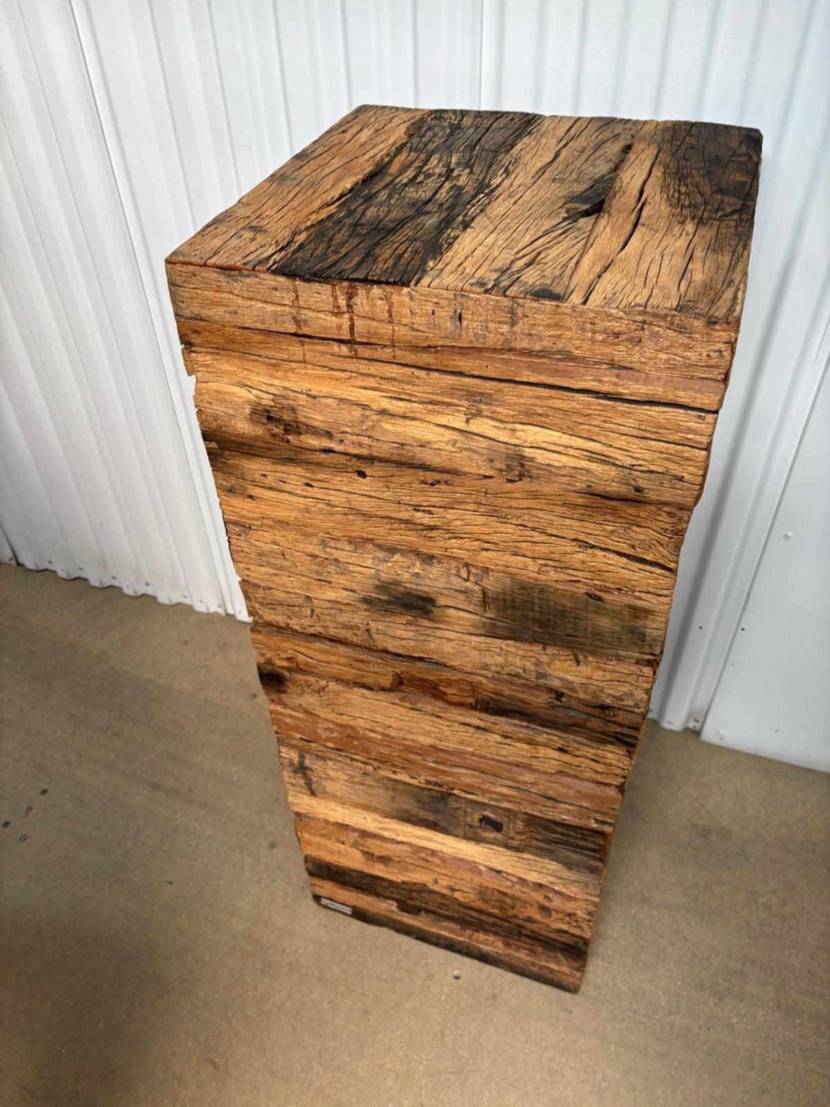 Luxe houten sokkel - Perfect voor uw interieur, Ophalen, Gebruikt, Bruin, Vintage
