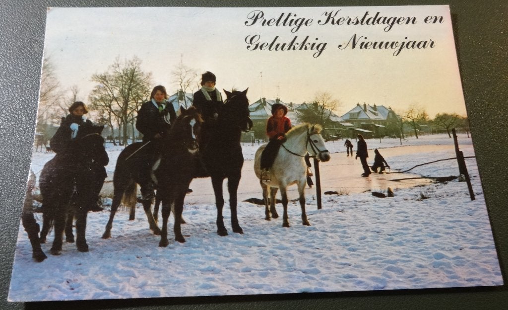 Paarden - Groep in sneeuw, Verzamelen, Verzenden, 1960 tot 1980, Gelopen, Paard
