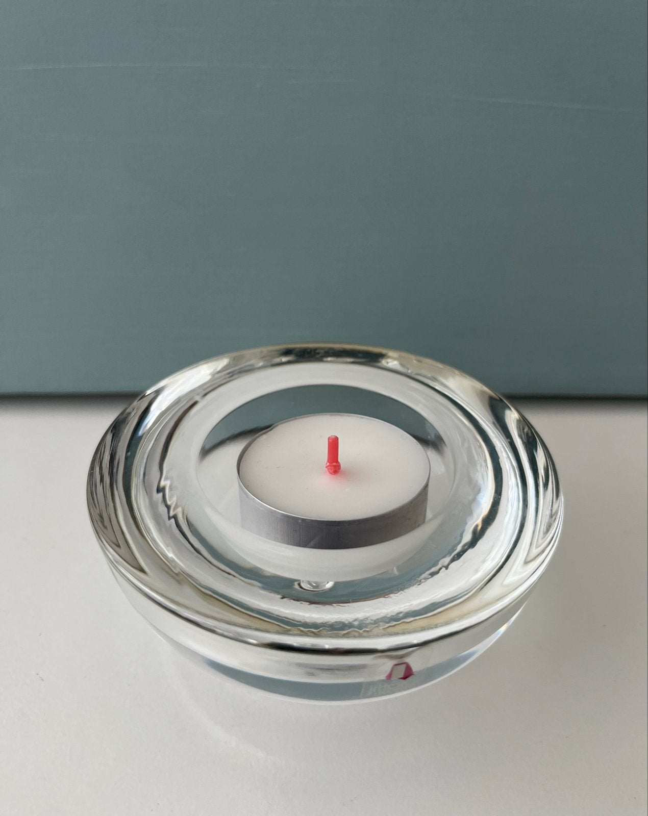 Iittala Ballo waxinelichthouder helder glas, Wit, Waxinelichthouder, Ophalen of Verzenden, Iittala