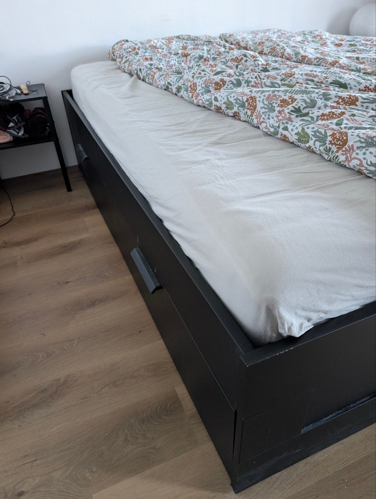 IKEA Brimnes Bedframe met lades, zwart, 180x200 cm, Ophalen, Gebruikt, Zwart, Tweepersoons