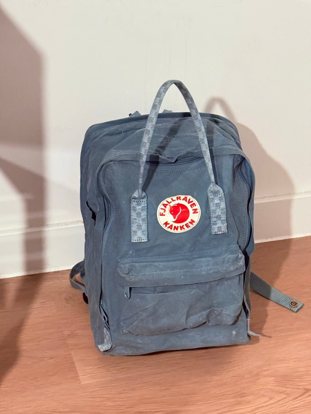 Fjällräven Kånken rugzak - Grijsblauw - Gebruikt, Overige merken, Gebruikt, 25 tot 40 cm, Ophalen of Verzenden