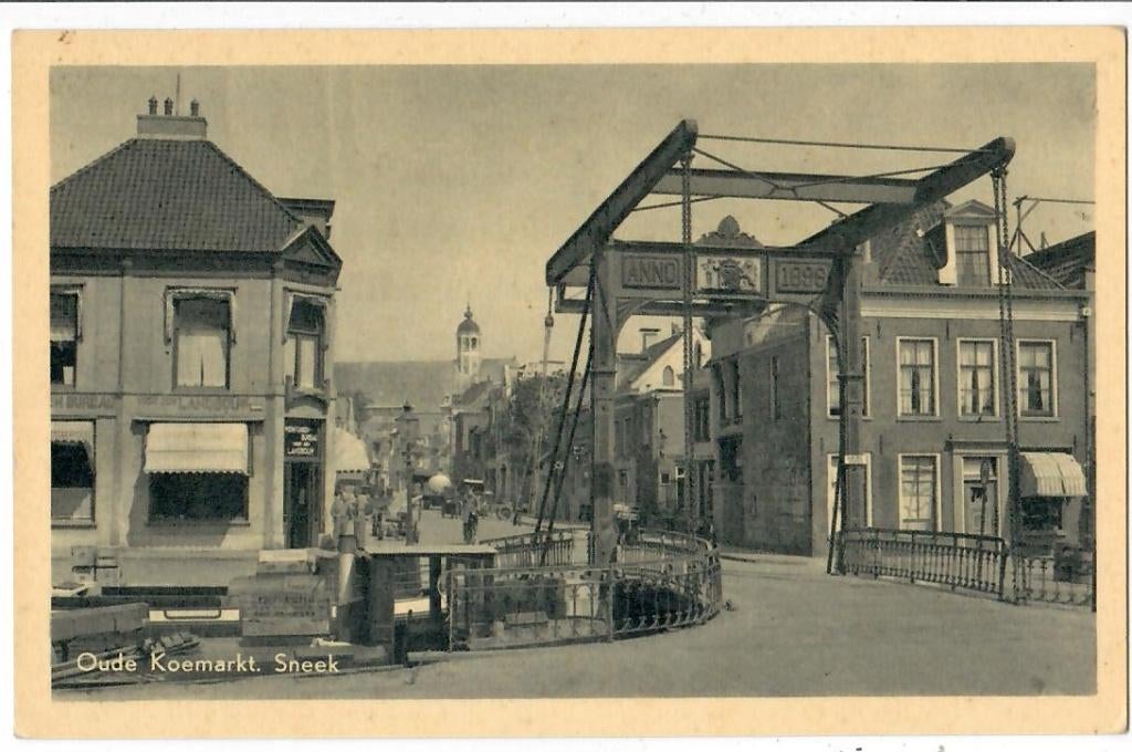 Sneek - Oude Koemarkt, Verzamelen, Ansichtkaarten | Nederland, Verzenden, 1920 tot 1940, Ongelopen, Friesland