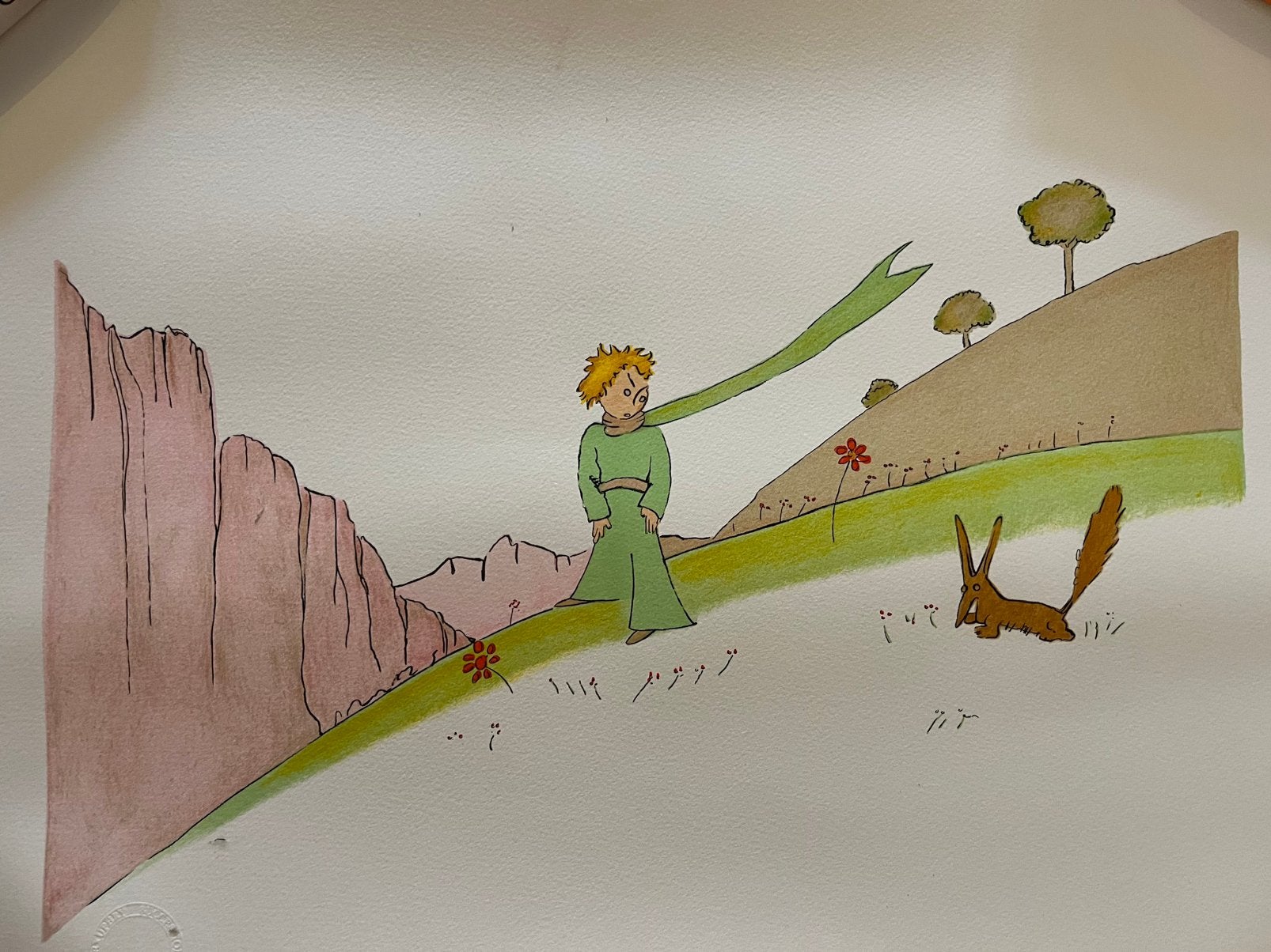 Originele litho/ zeefdruk van Le Petit Prince, Gesigneerd in de plaat, Ophalen of Verzenden, Personages en Fantasiefiguren, Lithografie