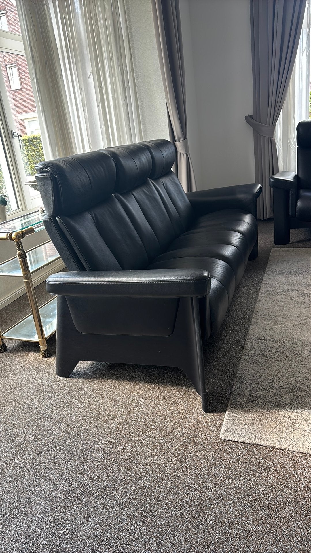 Stressless Ekornes bankstel, Ophalen, Zo goed als nieuw, Minder dan 150 cm, Leer