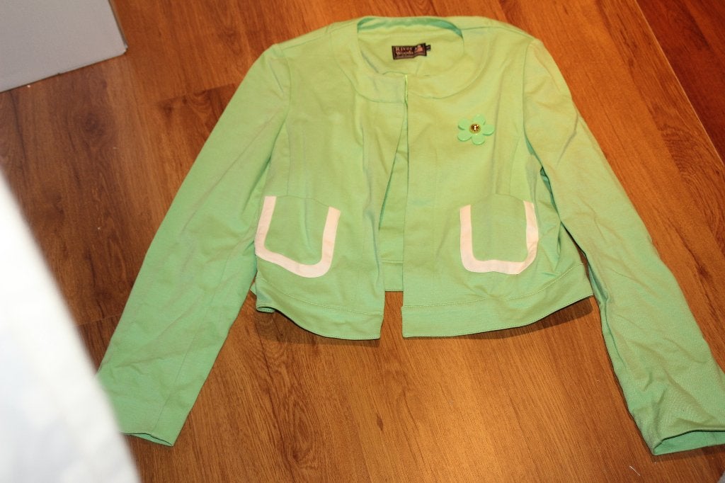 vestje/jas groen (open dragen), Ophalen of Verzenden, Gedragen, Maat 42/44 (L), Groen