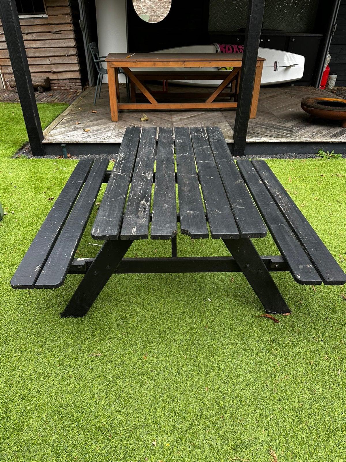 Gratis picknick tafel, Ophalen, Gebruikt, Rechthoekig, Hout