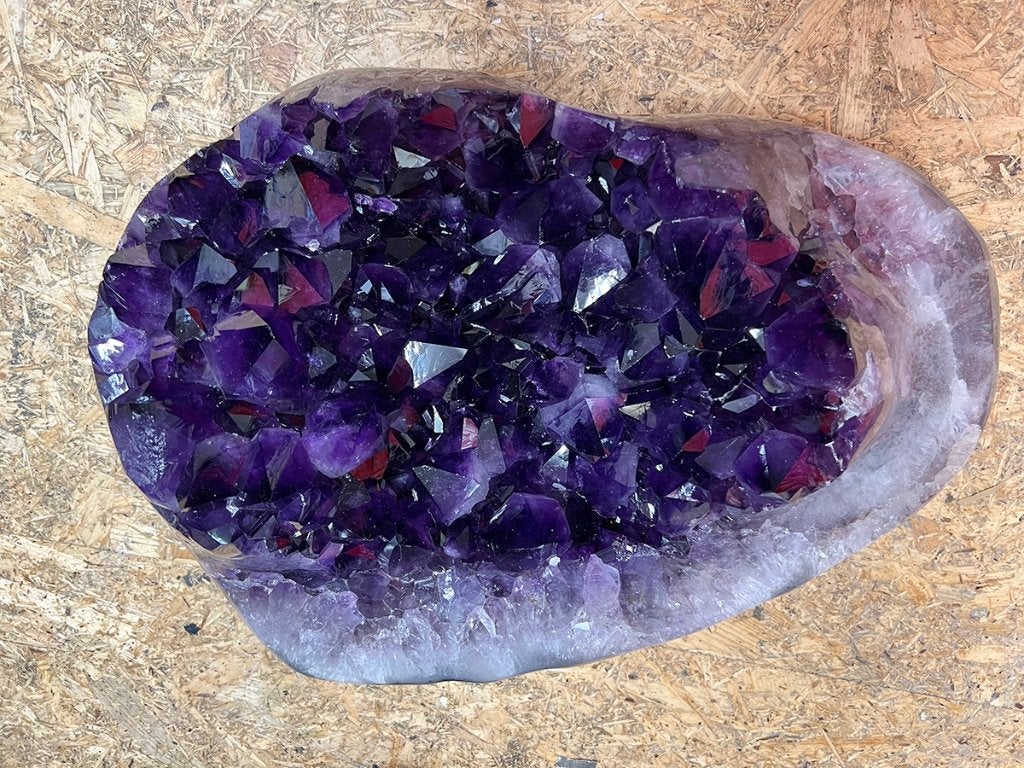 Amethist cluster (74) hoogste kwaliteit, diep paarse kleur., Ophalen of Verzenden, Mineraal