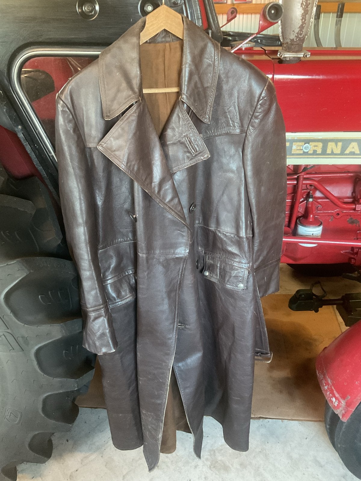 Vintage Leren Solex Jas - Bruin, Ophalen, Gedragen, Overige maten, Bruin