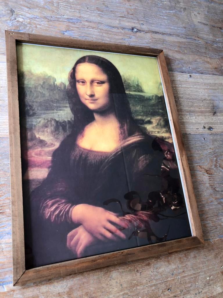 Vintage Mona Lisa in houten lijst, Ophalen