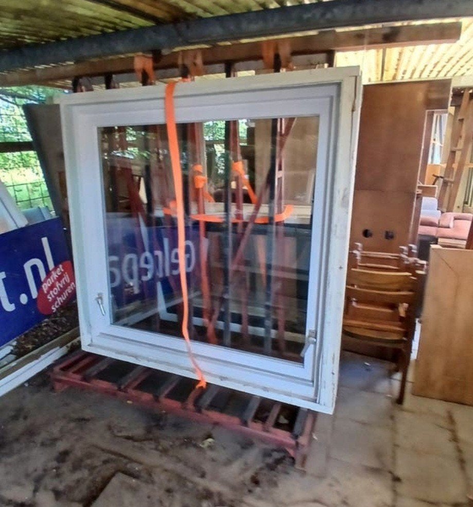 Verschillende hardhouten raamkozijnen dubbelglas HR, Doe-het-zelf en Verbouw, Kozijnen en Schuifpuien, 75 tot 150 cm, Raamkozijn