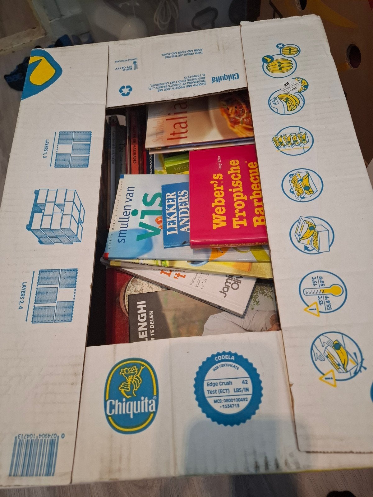 Partij diverse kookboeken - Italiaans, BBQ, Vis en meer!, Ophalen, Zo goed als nieuw, Hoofdgerechten, Gezond koken