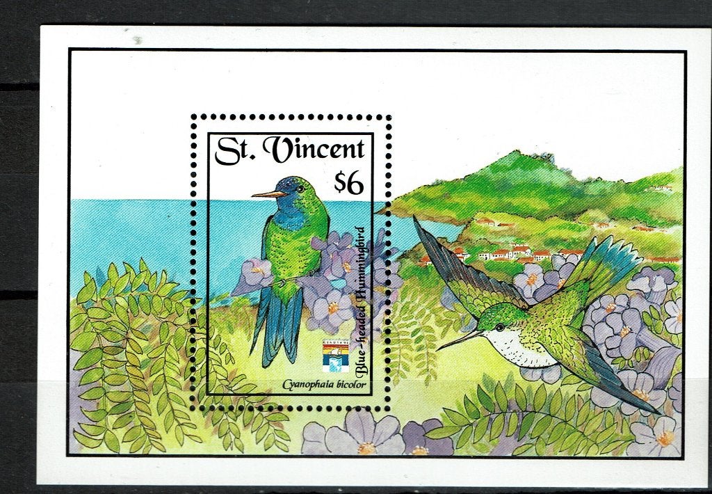 ST VINCENT 1992 PF BLOK KOLIBRIE VOGELS  BIRDS, Ophalen of Verzenden, Postfris, Dier of Natuur