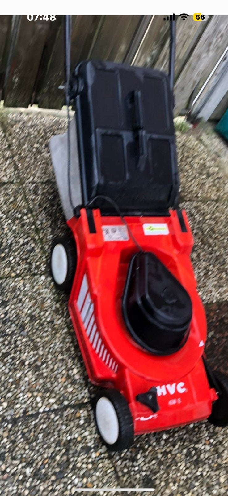 Te koop goede elektrische grasmaaier van HVC, Ophalen of Verzenden, Zo goed als nieuw