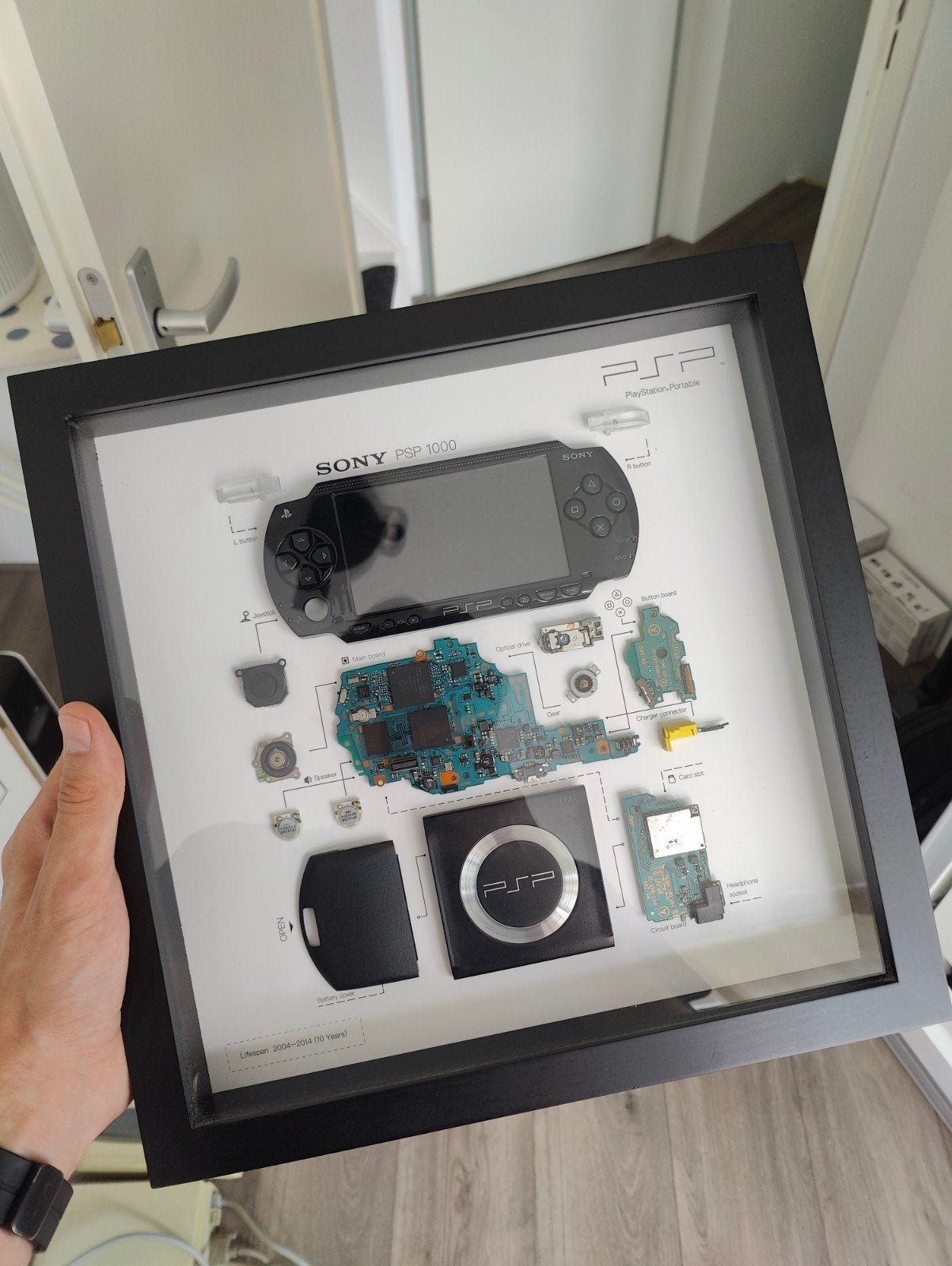 Ingelijste Sony PSP 1000 - Kunstwerk, Ophalen, Niet werkend, Zwart, PSP