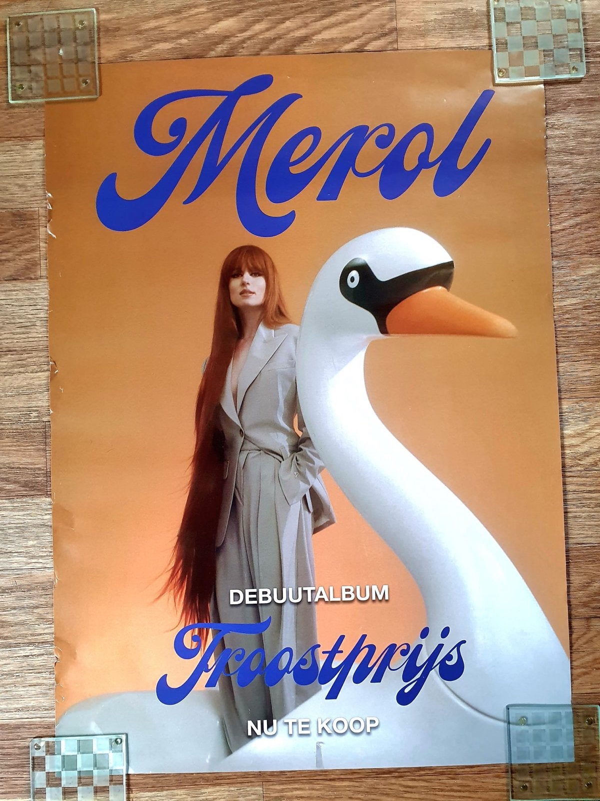 Merol - Troostprijs Debuutalbum Poster, Ophalen of Verzenden, A1 t/m A3, Rechthoekig Staand, Muziek