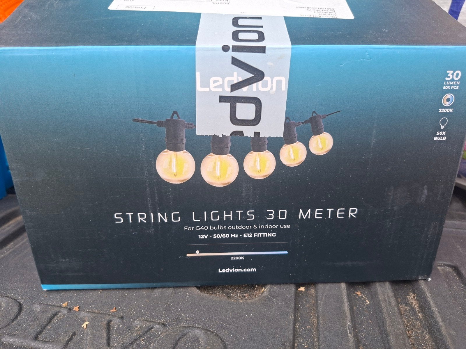 Ledvion String Lights 30 meter - G40 E12 fitting, Kunststof, Verzenden, Minder dan 50 watt, Overige typen