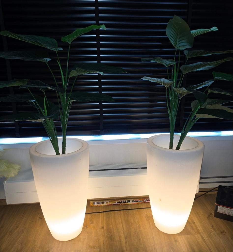 Elho Pure Soft Round High LED plantenbak 40 cm, Ophalen, Kunststof, 40 cm of meer, Rond