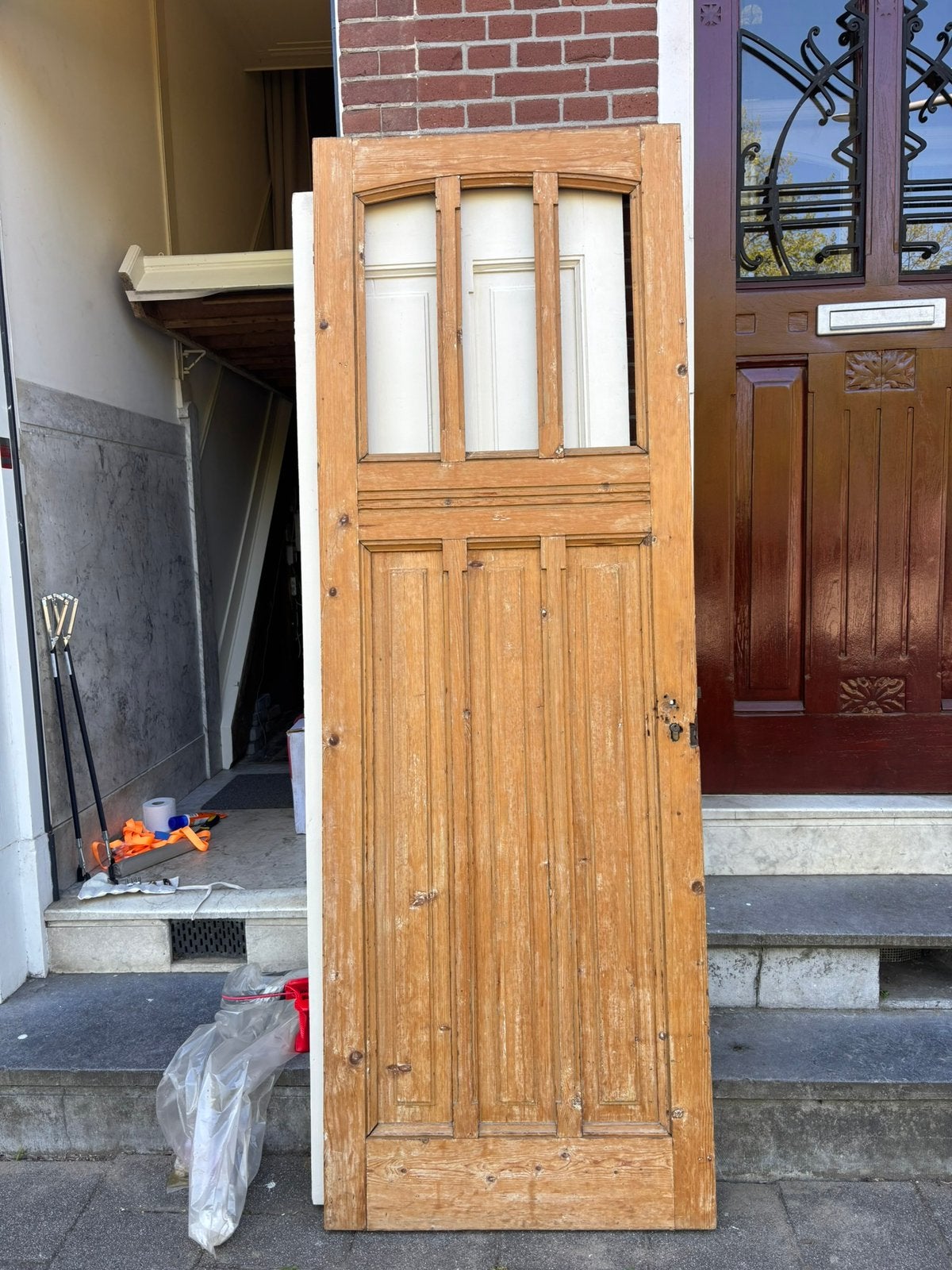 Originele houten deur 233 x 81cm, Ophalen, Gebruikt, 80 tot 100 cm, 215 cm of meer