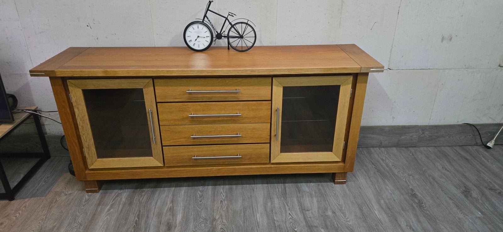 Eiken dressoir, Ophalen, Eikenhout, Zo goed als nieuw, 200 cm of meer