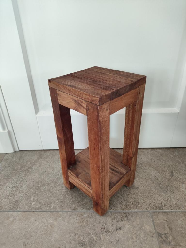 Mango bijzettafel of plantenkruk, Minder dan 45 cm, Minder dan 55 cm, Rond, Ophalen of Verzenden