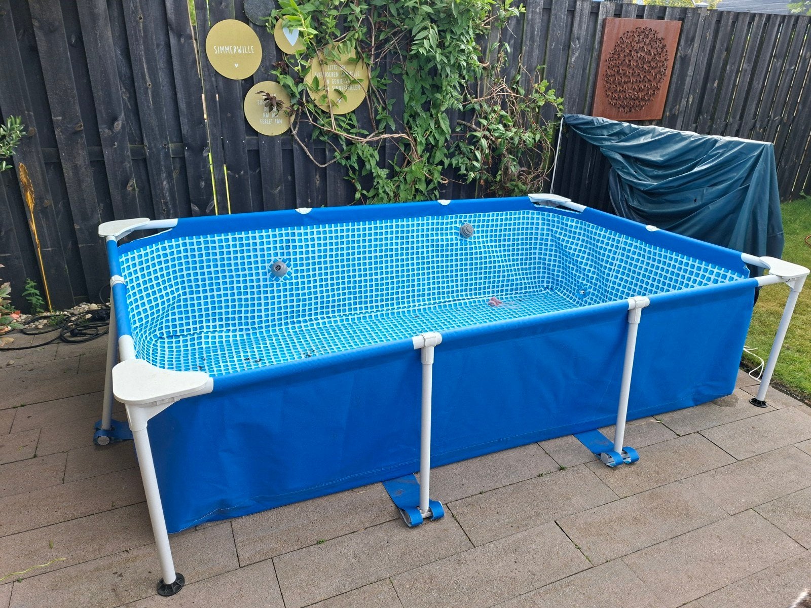 Zwembad 260x160x65 cm met afdekzeil en Bestway pomp, Gebruikt, Minder dan 80 cm, Ophalen of Verzenden, Minder dan 200 cm