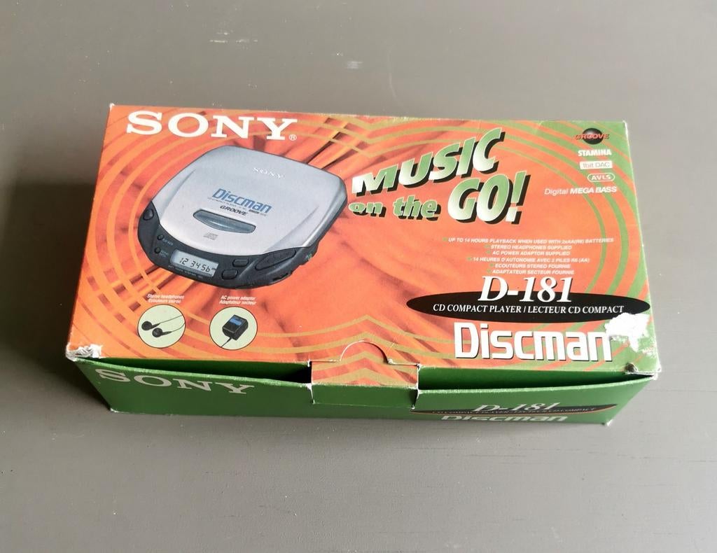 Sony Discman D-181 CD-speler - Compleet in doos!, Audio, Tv en Foto, Walkmans, Discmans en Minidiscspelers, Ophalen of Verzenden