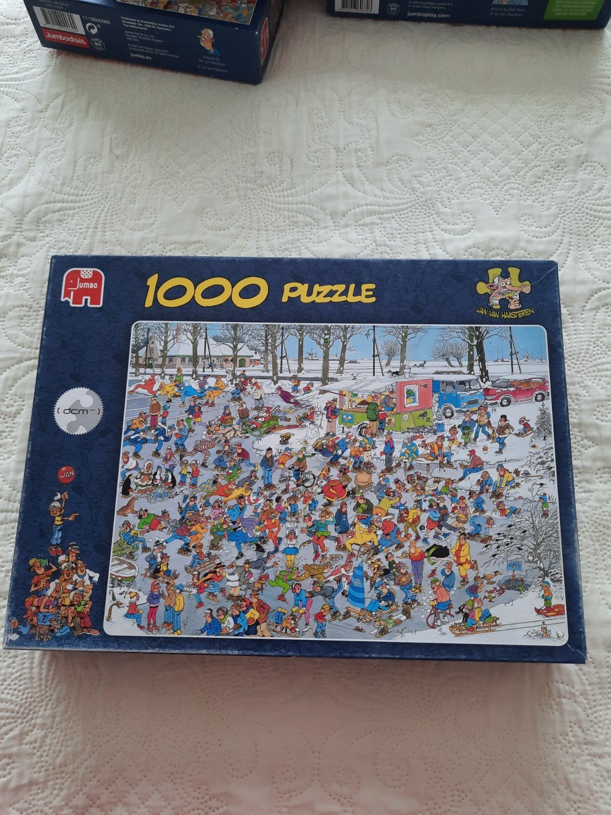 Jan van Haasteren Puzzel 1000 stukjes - Op Glad IJs, Hobby en Vrije tijd, Ophalen of Verzenden, 500 t/m 1500 stukjes, Zo goed als nieuw