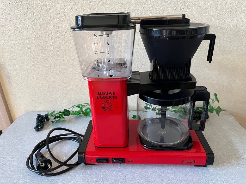 NIEUWSTAAT Douwe Egberts koffiezetapparaat ROOD, Witgoed en Apparatuur, Stoompijpje, 10 kopjes of meer, Koffiemachine, Gemalen koffie